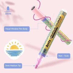 US Arrtx 48 Colors Acrylic Paint Pens 3mm Medium Tip Paint Markers Waterbased
