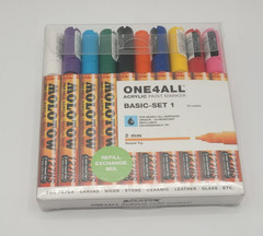 Molotow ONE4ALL Acrylic Paint Marker Set 10 Colors Refillable High Opacity NEW