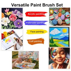 Transon Art Painting Brush Assorted Set of 12 for Acrylic Watercolor Gouache …