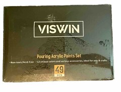 49pc Fluid Art Starter Set Acrylic Pour Paint and Canvas Kit Painting Craft Gift