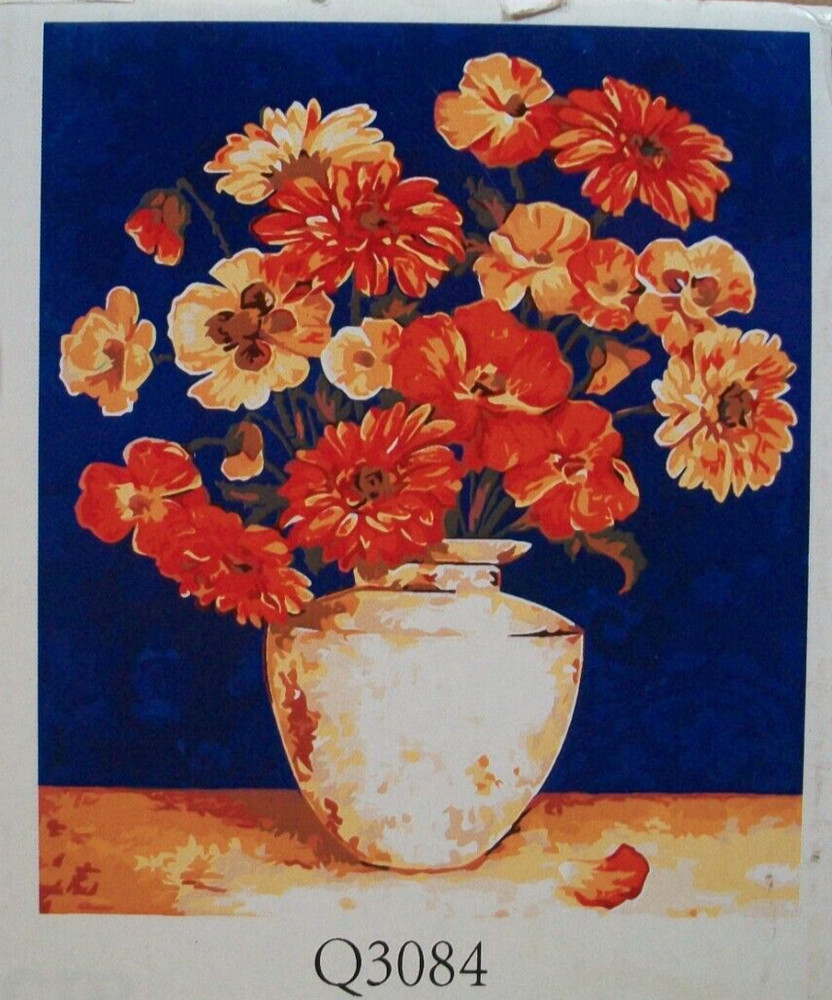 Paint by Number For Adults ~ DIY ~ “Floral Vase” ~ 25cm x 15cm ~ NIB