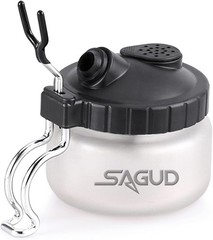Versatile Glass Airbrush Cleaning Pot with Holder Station for Artists – 4″ Size