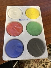 Jack Richeson Non-Toxic Tempera Paint Block Set with Tray, Assorted Opaque Co…