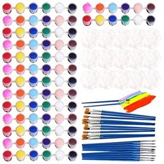 180pcs Mini Acrylic Paint Set,12 Colors Acrylic Paint Strips with 30 pcs Paint