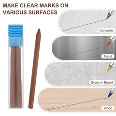 8Pcs 5.6mm 2B Carpenter Pencil Refill, Solid Dry Pencil Refill, Brown