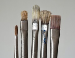 Vintage Artist Paint Brushes Lot M. Grumbacher NY Simmons White Sable Quill Sign