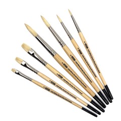 AS-121 White Hog Bristle Brush Set 7 pcs