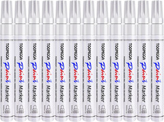 White Paint Pens Permanent Paint Markers – 12 Pack Oil Based Marking Pens, Mediu