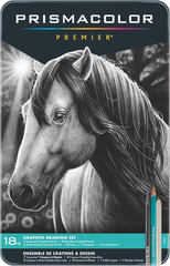 Prismacolor Premier Graphite Drawing Pencils Set with Erasers and Sharpeners