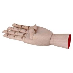 Wooden Hand Model, Left Hand 7 inches Natural wood color