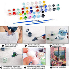 Paint by Numbers for Adults Beginner, Window Landscape Paint by Number Kits