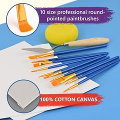 30 Pcs Art Painting Supplies Painting Kits- Acrylic Paint Canvas Easel Set