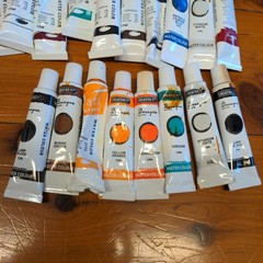 Set of Acrylic, Oil, Water Colors in 12mL – Mixed New/Unopened & Mostly Used