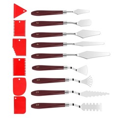 Rust-Resistant Artist Palette Knives Set 15pcs Wood Handle for Canvas Acrylic