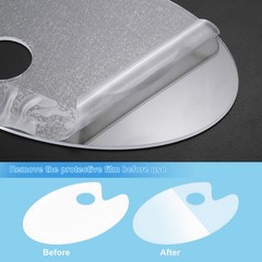4x6x0.1″ Paint Tray Palette Painting Makeup Pallet Oval with Hole, 3pcs