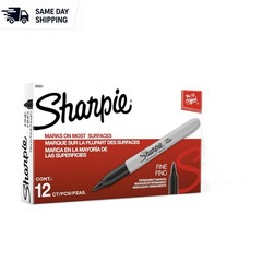 Professional Quality Black Permanent Markers – 12 Pack with Fine Point Precision
