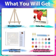Book Paint by Numbers Kit for Adults with Frame, Book Paint by Number for Adults