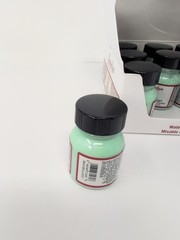 (12) 1 Oz Bottles Of Angelus Acrylic Leather Mint Paint New