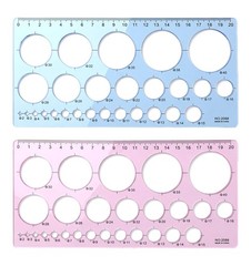 2Pcs Circle Stencil, Template 20x10cm/7.87×3.93 inches, Blue and pink