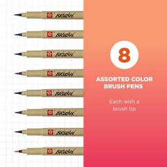 Archival Brush Pens, 8 Set, Colors may vary, 8 Piece