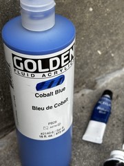 Half A 16 Oz Fluid Acrylics by GOLDEN, Cobalt Blue, Alrecht 2 Oz 8 Mini Paints