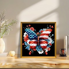 4th of July Diamond Art Kits for Adults, Independence Day Diamond Painting Butte