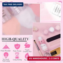 Saviland Acrylic Nail Starter Kit: Clear Pink Nude Acrylic Powder & Liquid, Brus
