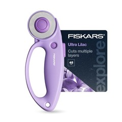 Rotary Cutter 45mm Precision Ground Steel Blade Fabric Fiskars Lilac Loop