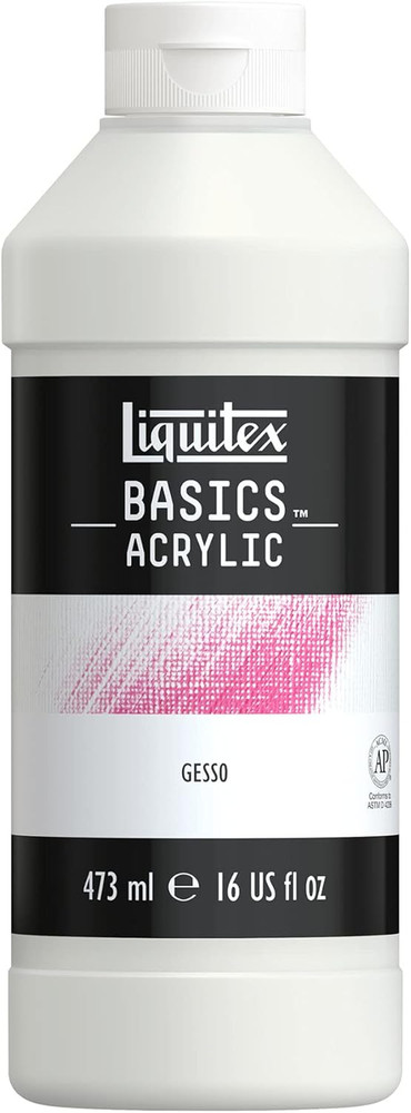 BASICS Gesso Surface Prep Medium, 473Ml (16-Oz) Bottle, White