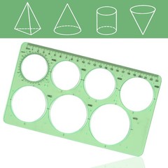 4PCS Circle Template, Plastic and Oval Measuring Clear Green