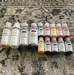 Golden Fluid Acrylics Paint Bundle – Traces (14 Colors 4fl oz & 1fl oz Bottles)