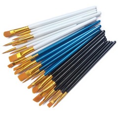 30 PCS Acrylic Paint 5/8, 8, 6, 4, 5, 3, 2, 1, 2/0, Black; White; Blue