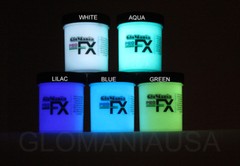 Green Blue Aqua Lilac White Glow in the Dark Paint 4oz pots Cosmic Star Ceiling