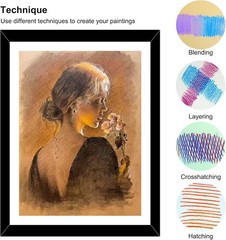 Pro Pastel Chalk Colored Pencils,24 Colors portrait set,Color Charcoal Pencil…