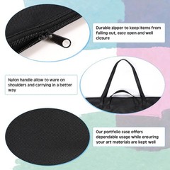 48 x 36 Inch Art Portfolio Bag Large Size Art Supply Bag with Nylon Shoulder Wat