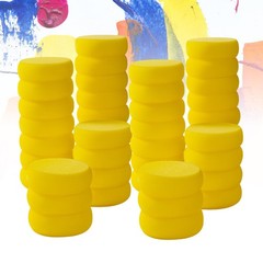 50 Pack Round Yellow Sponges – 2.9″ Artist Sponges for Face Painting, Crafts, Po