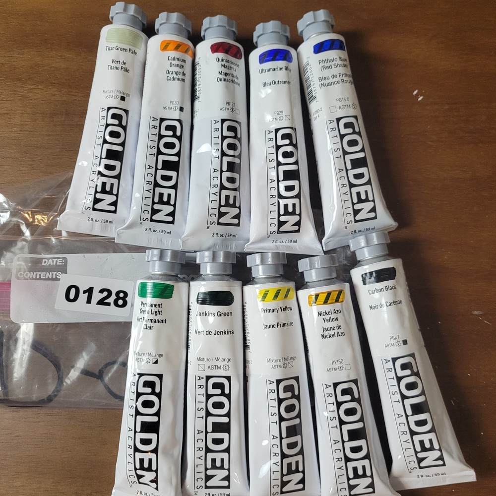 #128 Golden Heavy Body Acrylic Paint 2fl Oz 59ml Lot Of 10