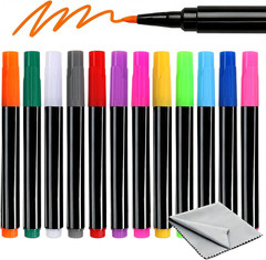12-Color Markers for LED Drawing Board, Erasable Light Board Marker Pens for LED
