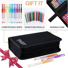 TANMIT Glitter Gel Pens, 160 Pack Pen with 160 Piece Set, Multicolor