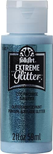 FolkArt Extreme Glitter Acrylic Paint in Assorted Colors (2 oz), 2790, Turquoise