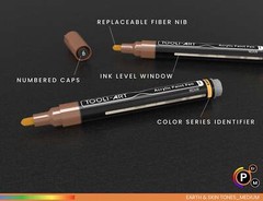 36 Acrylic Paint Pens Skin and Earth Tones (3mm MEDIUM)