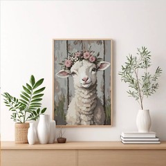 Framed Paint by Numbers Kit for Adults Beginner & Kids Ages 8-12, Lamb Paint by