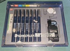 Vintage Staedtler Marsmatic 700 Technical Drafting Pen Set w/ Ink Germany Case