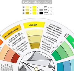 LARGE Color Wheel Chart Painting Mixing Guide 9.25″ 23cm 2 SIDES w/ Gray Scale