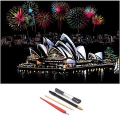 Scratch Painting kits, Craft Art Set, Rainbow Art Painting Paper for Kids Adult