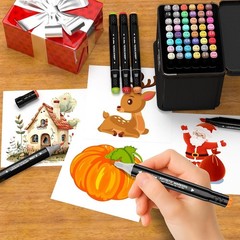 Alcohol Markers, 48 Colors Dual Tip Art Markers, Drawing, Coloring Marker for…