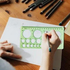 Circle Templates Geometric Drawings Drafting Stencils Measuring Tools Green