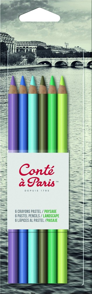 Conté à Paris Pastel Pencils, Set of 6, 1 Count (Pack 6), 6 Colors