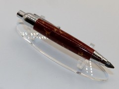 Chrome finish 5.6mm Sketch Pencil. Hand made with Red TruStone. #159
