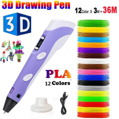 3D Printing Pen Set 3D Drawing Pen with Led Display 3 Color Filament Kid Gift